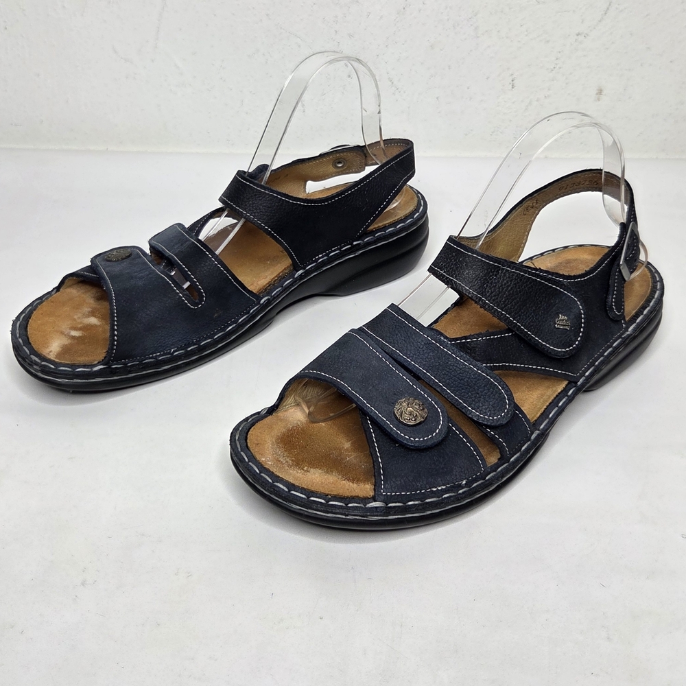 Finn Comfort Gomera Sandals Blue Leather Casual Orthopedic 41D US 10-10.5D Wide